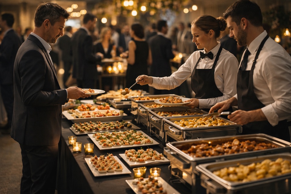 Catering-Buffet für Firmenfeier oder Event