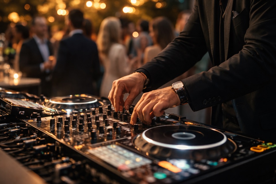 Event DJ an Mischpult bei einer Veranstaltung in Mecklenburg-Vorpommern